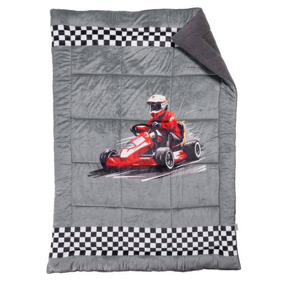 Κουβερτοπάπλωμα Παιδικό Με Sherpa Μονό Kids 4976 Grey Fleece Das Home (160x220) 1Τεμ