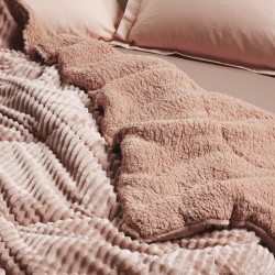 Κουβερτοπάπλωμα Με Sherpa Υπέρδιπλο Blankets 1363 Nude Fleece Das Home (220x240) 1Τεμ