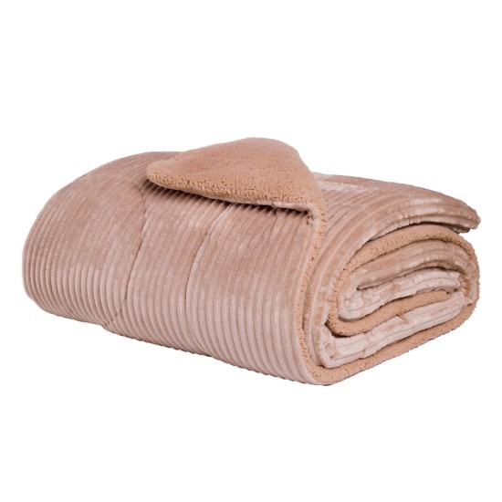 Κουβερτοπάπλωμα Με Sherpa Υπέρδιπλο Blankets 1363 Nude Fleece Das Home (220x240) 1Τεμ