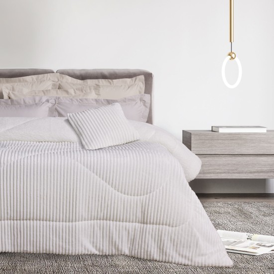 Κουβερτοπάπλωμα Με Sherpa Υπέρδιπλο Blankets 1364 White Fleece Das Home (220x240) 1Τεμ