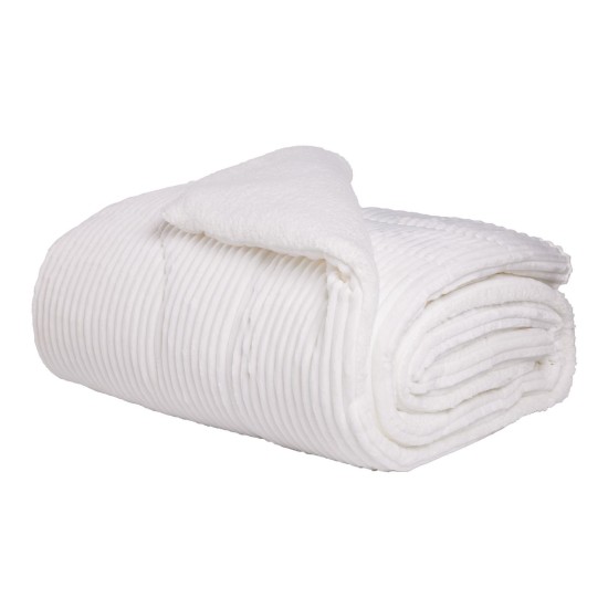 Κουβερτοπάπλωμα Με Sherpa Υπέρδιπλο Blankets 1364 White Fleece Das Home (220x240) 1Τεμ
