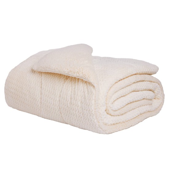 Κουβερτοπάπλωμα Με Sherpa Μονό Blankets 1366 Ecru Fleece Das Home (160x220) 1Τεμ