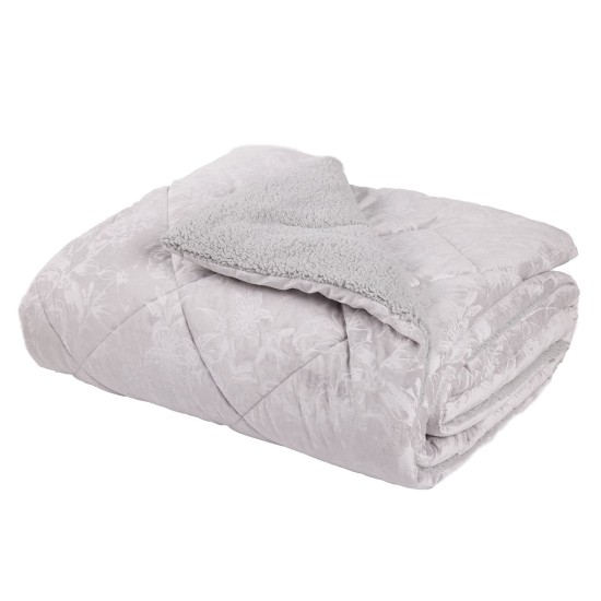 Κουβερτοπάπλωμα Με Sherpa Υπέρδιπλο Blankets 1377 Grey Velvet Das Home (220x240) 1Τεμ