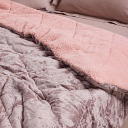 Κουβερτοπάπλωμα Με Sherpa Μονό Blankets 1377 Nude Velvet Das Home (160x220) 1Τεμ