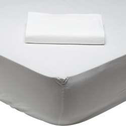 Κατωσέντονο Υπέρδιπλο Best 1001 Artic White Cotton Das Home (160x200+35) Με Λάστιχο 1Τεμ