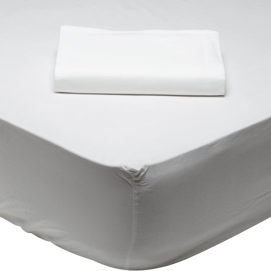 Κατωσέντονο Υπέρδιπλο Best 1001 Artic White Cotton Das Home (160x200+35) Με Λάστιχο 1Τεμ