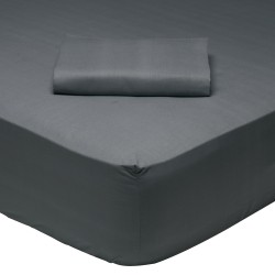Κατωσέντονο Υπέρδιπλο Best 1007 Dark Grey Cotton Das Home (160x200+35) Με Λάστιχο 1Τεμ