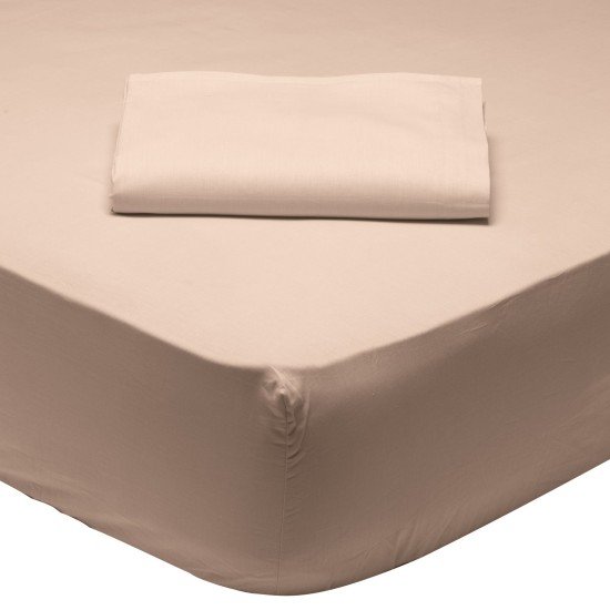 Κατωσέντονο King Size Best 1002 Beige Cotton Das Home (180x200+35) 1Τεμ