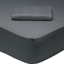 Κατωσέντονο Ημίδιπλο Best Line Colours 1007 Grey Cotton Das Home (120x200+35) Με Λάστιχο 1Τεμ