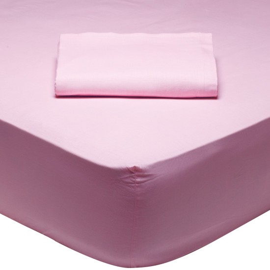 Κατωσέντονο King Size Best 1012 Pink Cotton Das Home (180x200+35) 1Τεμ