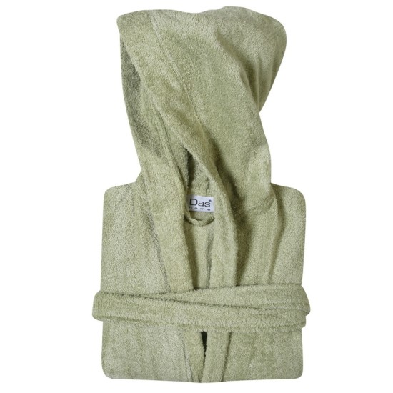 Μπουρνούζι Με Κουκούλα Casual 5907 Olive Cotton Das Home 1Τεμ