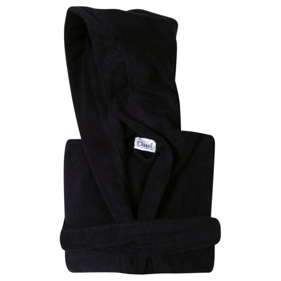 Μπουρνούζι Με Κουκούλα Casual 5910 Black Cotton Das Home 1Τεμ