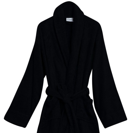 Μπουρνούζι Με Γιακά Happy Bathrobes Colours Black 1462 Cotton Das Home 1Τεμ