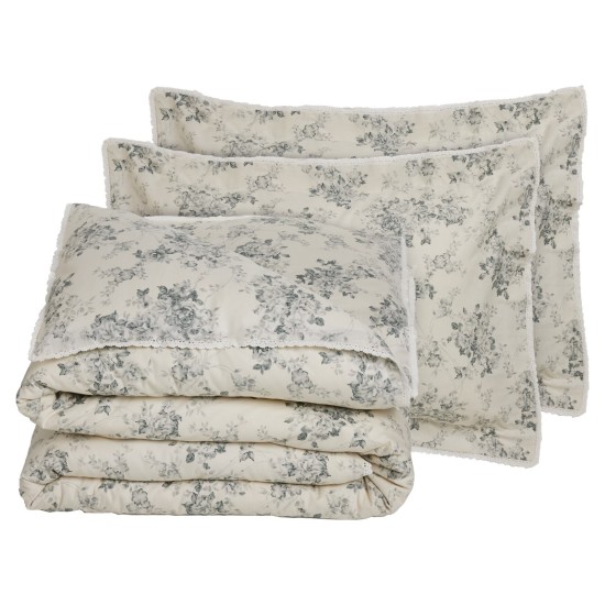 Παπλωματοθήκη Υπέρδιπλη Σετ Prestige 1712 Grey-Ivory Satin Cotton Das Home (220x240) 3Τεμ