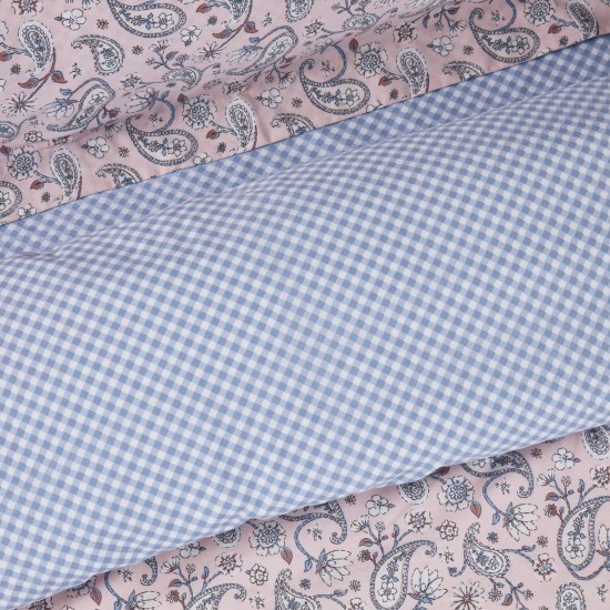 Σεντόνια Μονά Σετ Casual Prints 5427 Das Home (120x200+35 ) Με Λάστιχο 3Τεμ