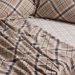 Σεντόνια Υπέρδιπλα Σετ Casual 5435 Beige-Black Das Home (170x200+35 ) Με Λάστιχο 4Τεμ