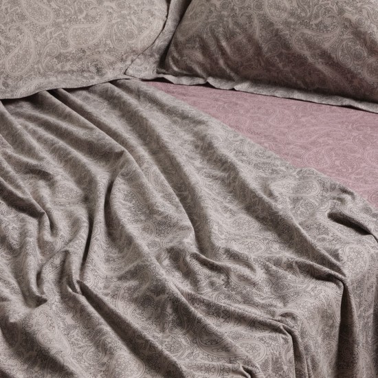 Σεντόνια Μονά Σετ Casual 5438 Grey-Lilac Das Home (120x200+35 ) Με Λάστιχο 3Τεμ