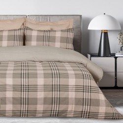 Σεντόνια Φανελένια Υπέρδιπλα Σετ Happy Flannel 9679 Beige-Olive Cotton Das Home (240x260) 4Τεμ