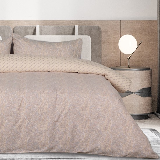 Σεντόνια Φανελένια Υπέρδιπλα Σετ Happy Flannel 9680 Grey-Yellow Cotton Das Home (240x260) 4Τεμ