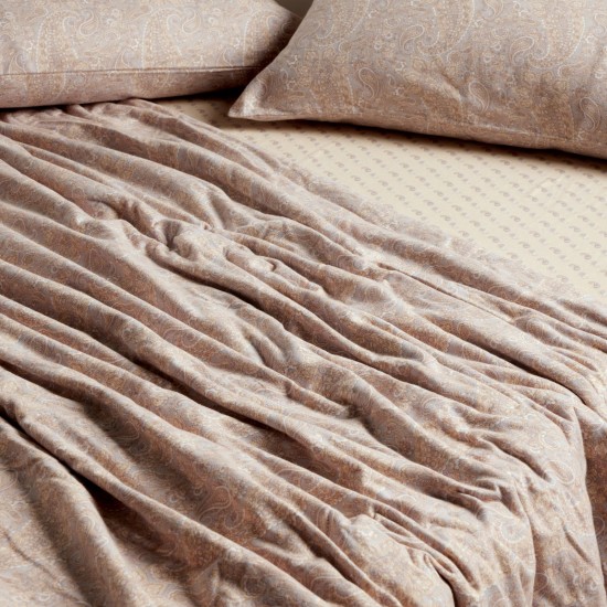 Σεντόνια Φανελένια Υπέρδιπλα Σετ Happy Flannel 9680 Grey-Yellow Cotton Das Home (240x260) 4Τεμ