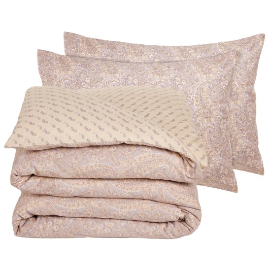 Σεντόνια Φανελένια Υπέρδιπλα Σετ Happy Flannel 9680 Grey-Yellow Cotton Das Home (240x260) 4Τεμ