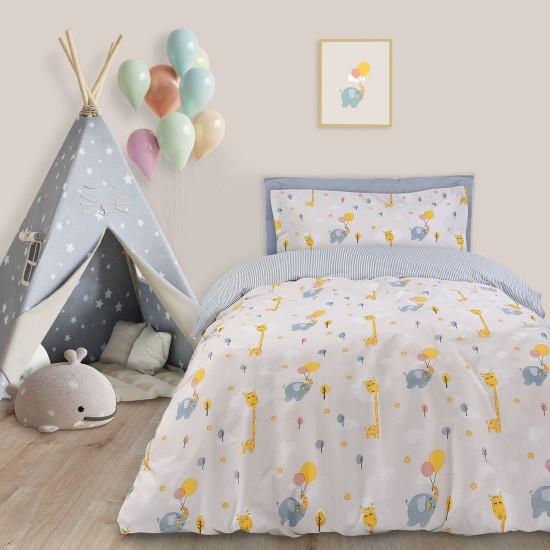 Παπλωματοθήκη Παιδική Μονή Σετ Kids Line Prints 4824 Cotton Das Home (160x240) 2Τεμ