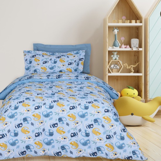 Σεντόνια Μονά Σετ Kids Prints 4935 Cotton Das Home (170x260 ) Με Λάστιχο 3Τεμ