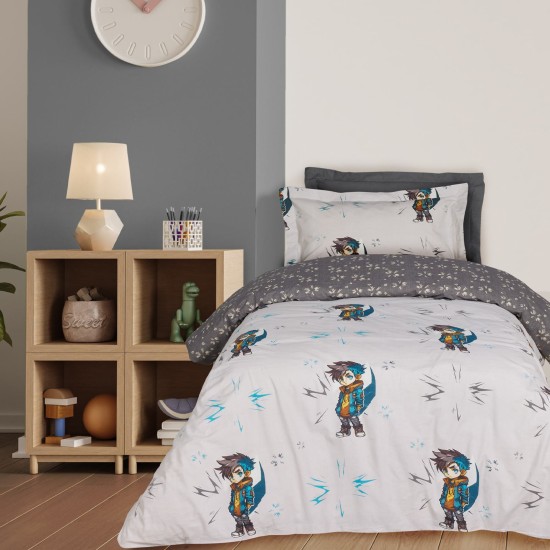 Σεντόνια Παιδικά Μονά Σετ Kids Prints 4939 Cotton Das Home (170x260 ) Με Λάστιχο 3Τεμ