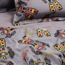 Σεντόνια Παιδικά Μονά Σετ Kids 4974 Grey Cotton Das Home (170x260) 3Τεμ