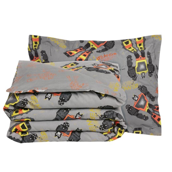 Σεντόνια Παιδικά Μονά Σετ Kids 4974 Grey Cotton Das Home (170x260) 3Τεμ