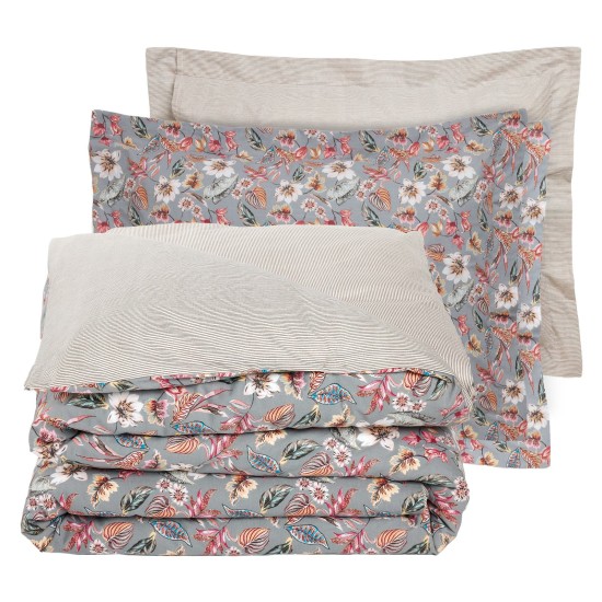 Σεντόνια King Σετ Daily 3176 Grey-Pink Cotton Das Home (260x280) 4Τεμ