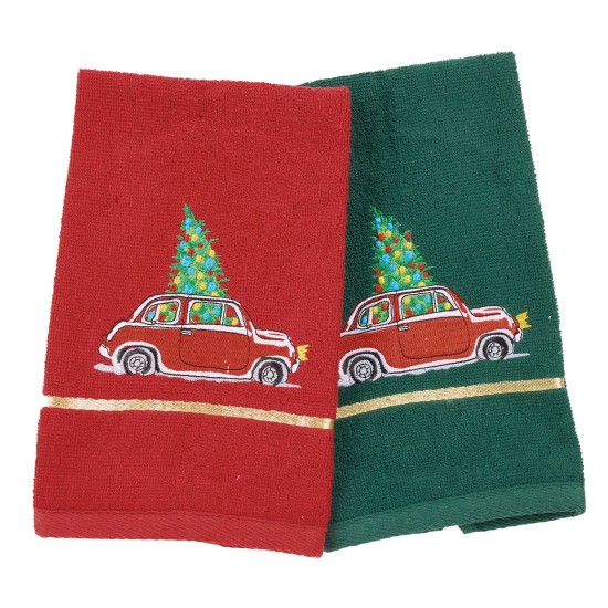 Ποτηρόπανα Χριστουγεννιάτικα Σετ Christmas 0812 Green-Red Das Home (30x50) 2Τεμ