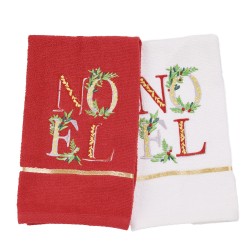 Ποτηρόπανα Χριστουγεννιάτικα Σετ Christmas 0813 White-Red Das Home (30x50) 2Τεμ Ποτηρόπανα Χριστουγεννιάτικα Σετ Christmas 0813 White-Red Das Home (30x50) 2Τεμ