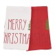 Ποτηρόπανα Χριστουγεννιάτικα Σετ Christmas 0816 White-Red Das Home (30x50) 2Τεμ