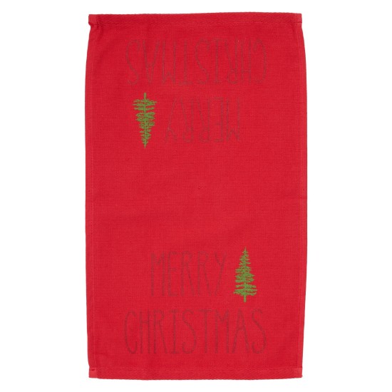 Ποτηρόπανα Χριστουγεννιάτικα Σετ Christmas 0816 White-Red Das Home (30x50) 2Τεμ