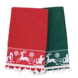 Ποτηρόπανα Χριστουγεννιάτικα Σετ Christmas 0818 Green-Red Das Home (30x50) 2Τεμ Ποτηρόπανα Χριστουγεννιάτικα Σετ Christmas 0818 Green-Red Das Home (30x50) 2Τεμ