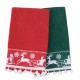 Ποτηρόπανα Χριστουγεννιάτικα Σετ Christmas 0818 Green-Red Das Home (30x50) 2Τεμ