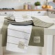 Ποτηρόπανα Σετ Kitchen 0822 Green-White Cotton Das Home (30x50) 2Τεμ