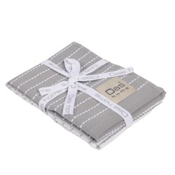 Ποτηρόπανα Σετ Kitchen 0824 Grey-White Cotton Das Home (30x50) 2Τεμ