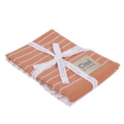 Ποτηρόπανα Σετ Kitchen 0826 Teracotta-White Cotton Das Home (30x50) 2Τεμ