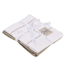 Ποτηρόπανα Σετ Kitchen 0827 Green -White Cotton Das Home (30x50) 2Τεμ