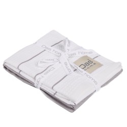 Ποτηρόπανα Σετ Kitchen 0829 Grey-White Cotton Das Home (30x50) 2Τεμ