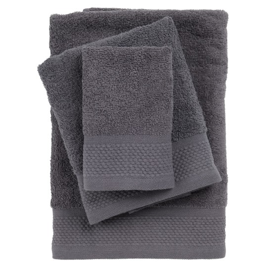 Πετσέτες Σετ Best 0835 Dark Grey Cotton Das Home 3Τεμ