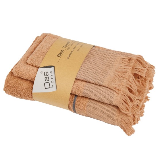 Πετσέτες Σετ Best 0843 Teracotta Cotton Das Home 3Τεμ