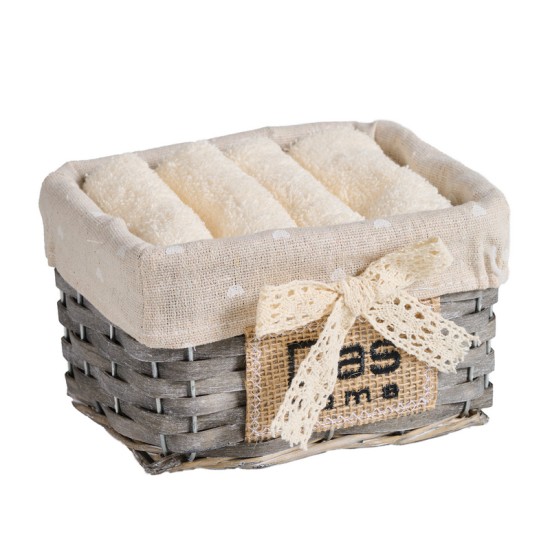 Πετσέτες Σετ 4000 Cotton Σε Καλάθι Das Home (30x30) 4Τεμ