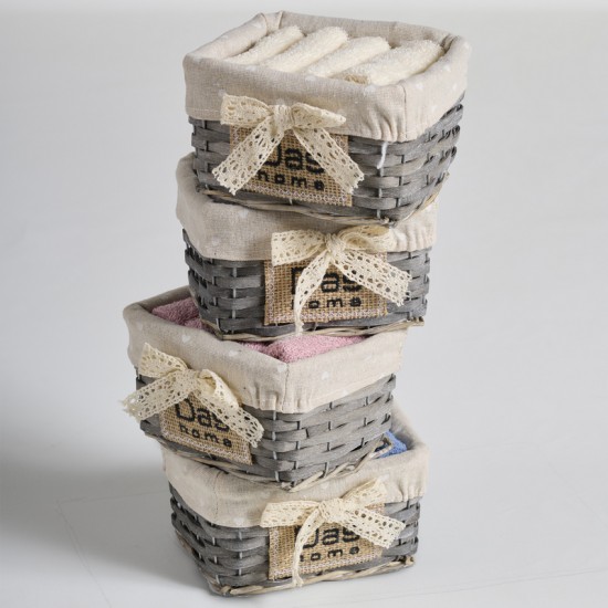 Πετσέτες Σετ 4001 Cotton Σε Καλάθι Das Home (30x30) 4Τεμ Πετσέτες Σετ 4001 Cotton Σε Καλάθι Das Home (30x30) 4Τεμ