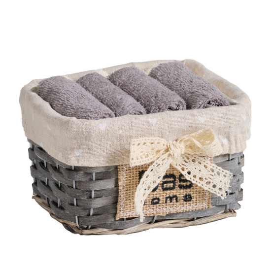 Πετσέτες Σετ 4001 Cotton Σε Καλάθι Das Home (30x30) 4Τεμ Πετσέτες Σετ 4001 Cotton Σε Καλάθι Das Home (30x30) 4Τεμ