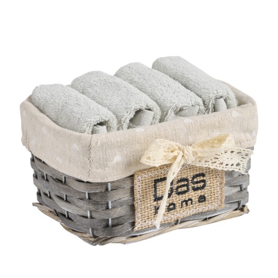 Πετσέτες Σετ 4002 Cotton Σε Καλάθι Das Home (30x30) 4Τεμ