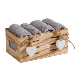 Πετσέτες Σετ 4005 Cotton Σε Καλάθι Das Home (30x30) 4Τεμ