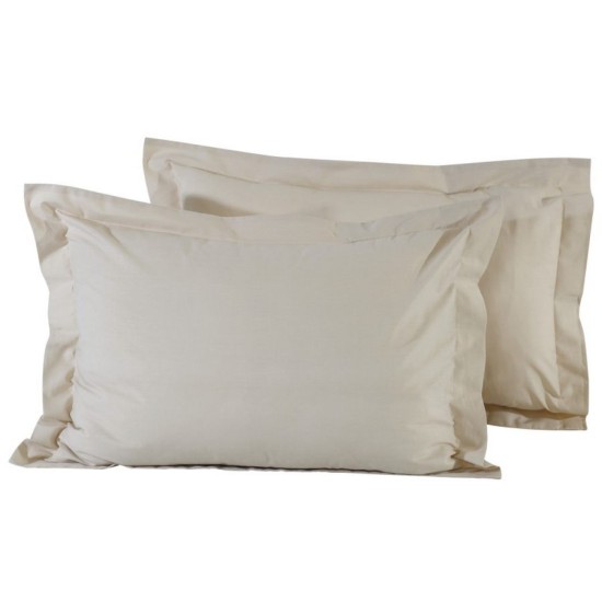 Μαξιλαροθήκες Σετ Best Line Colours 1002 Beige Cotton Das Home (50x70+5) 2Τεμ